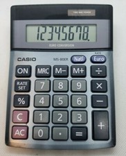 Casio MS-80ER Desktop Solar Battery Euro Conversion Calculator 8 Digital Display