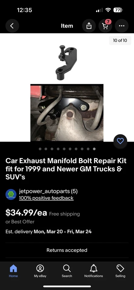 Kit de reparación de pernos colector de escape delantero/pasajero XtremeAmazing Drivers Foto 4 de 4