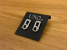 NWT Uno de 50 Silver-plated White Topaz Pierced Earrings "Stand Out" $120
