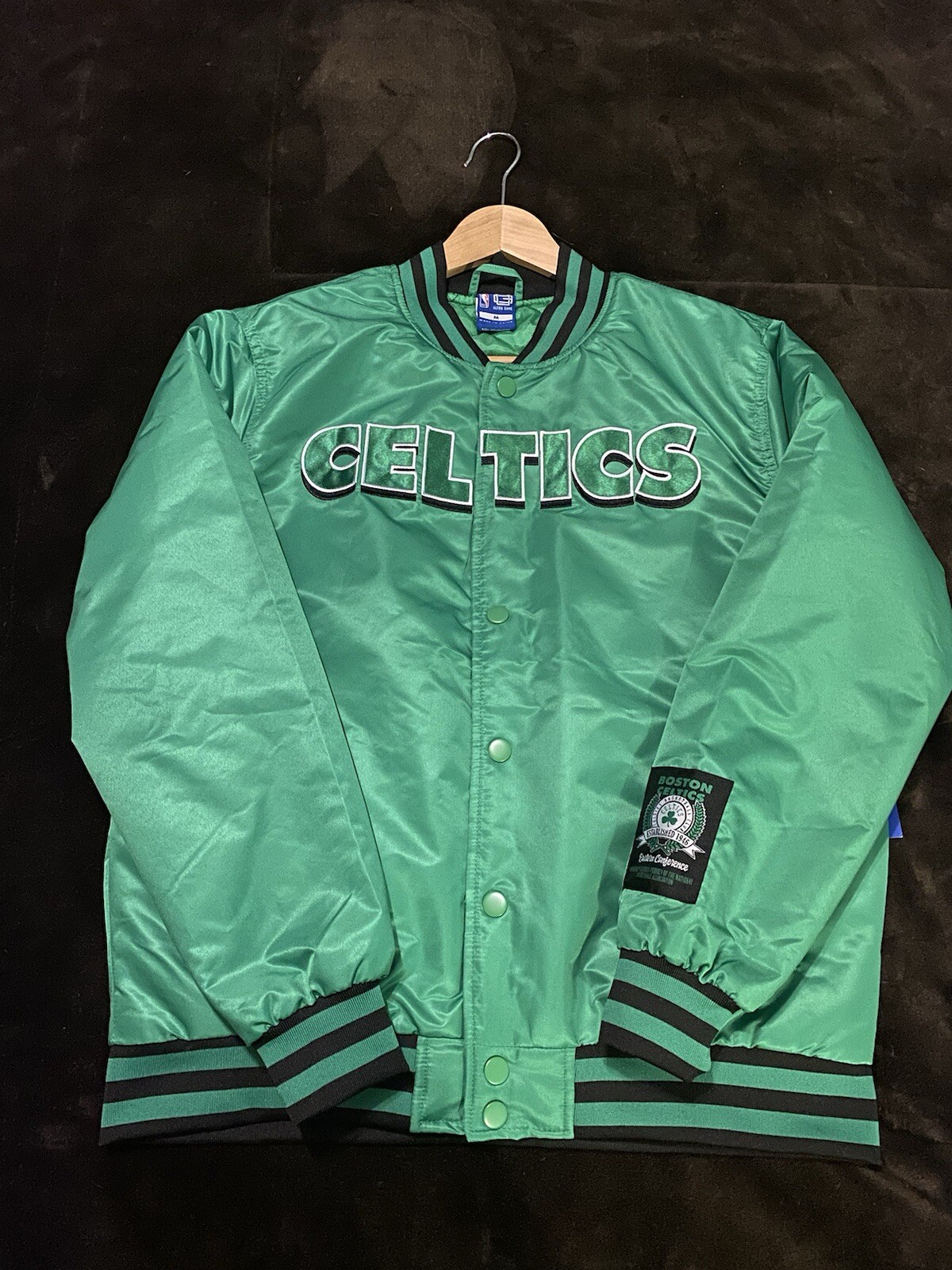 BOSTON CELTICS Basketball Ultra Game NBA Snap Up MEDIUM Green NEW Jacket