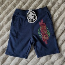 Billionaire Boys Club Blue Cotton Sweat Shorts Logo Pockets Elastic Waist Men