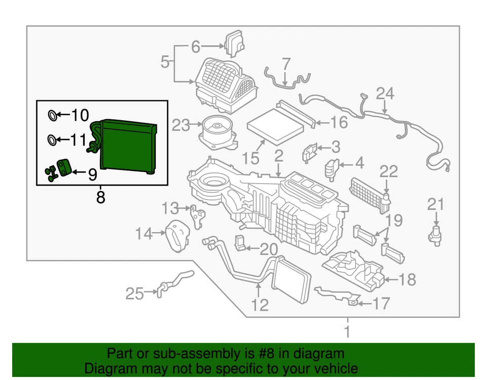 Genuine Nissan Evaporator Core 27280-9FU0B - Image 2 of 2