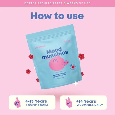 JoySpring Mood Munchies   Saffron Gummies for Mood & Focus 1-3 PACK