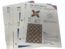 Lot 6 Quilt Patterns Pioneer Days Spinning Spools With Mylar Templates Sewing