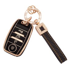Ekala Black Tpu Key Fob Cover W Keychain For Kia Optima Soul Sportage Sorento