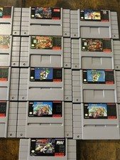 Lot 13 Super Nintendo SNES games Super Mario World All Stars Kart Donkey Kong