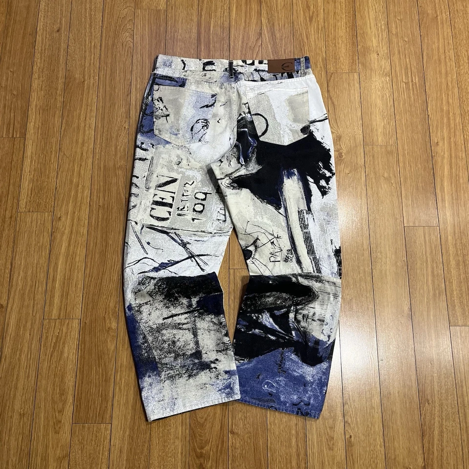 Roberto Cavalli Just Cavalli Italy Vintage Napoleon Print Jeans US Size 33 - Imagen 2 de 4