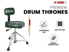 5 Core Drum Throne w Backrest 4" Padded Stool Adjustable 24.5" 441Lb Capacity