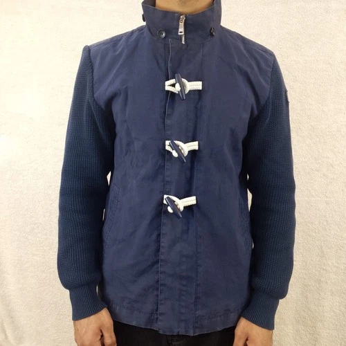 Rare Vintage Paul & Shark Hybrid Duffle Coat Jacket Wool Knit Men's Size M Italy image 9