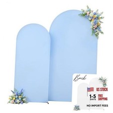 White and Blue Arch Backdrop Cover 7.2FT 6FT 7.2FT, 6FT White Blue, Set of 2