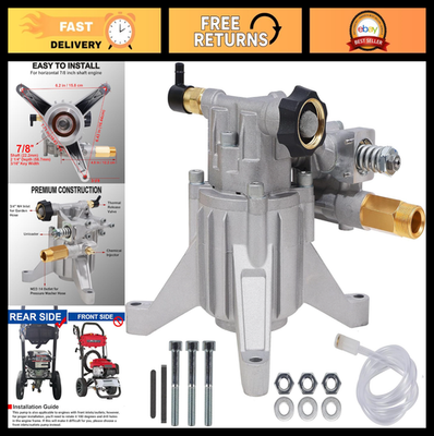 #ad High Pressure Washer Pump 3400 PSI 2.5 GPM 7 8quot; Shaft Vertical Plunger Gas R $103.99