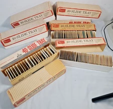 Vintage 8 Set Sears 40-Slide Tray Holders  With 350+ Slides  1960s - 1970s
