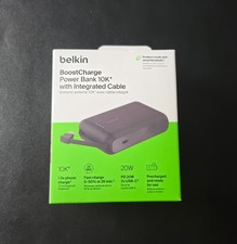Image of BELKIN BoostCharge 10,000 mAh Portable Power Bank -Black- With Integrated Cable