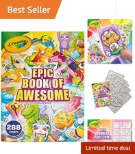 Gift-Worthy Epic Coloring Book: 288pgs with Foil Cover Stickers for Kids