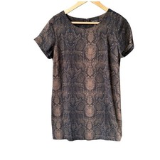 Nicole Miller New York Dress Sheath Snake Print Short Sleeve Business Cocktail 8
