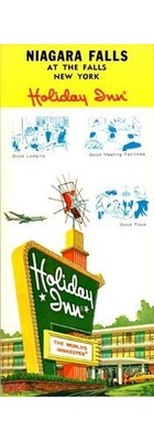 Niagara Falls NY Holiday Inn Rack Card 1960s Map Honeymoon Theme Paper Ad