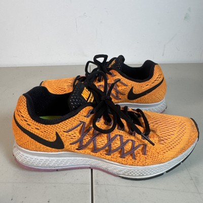 Nike Zoom Pegasus 32 Running Shoes Womens 6.5 Orange Breathable Mesh Athletic