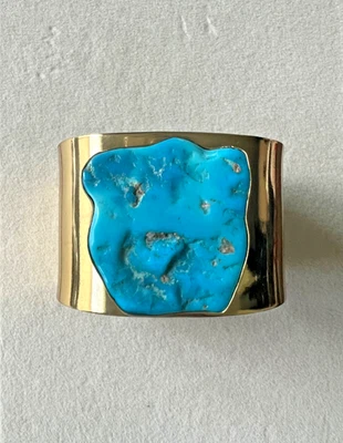 Kingman Turquoise Bracelet Charles Albert – Genuine Blue Turquoise – Free Ship - Image 1 of 4