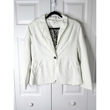 John  Jenn Ricardo White Single Button Blazer Jacket Women's Size Large L
