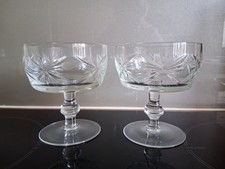 2 cut glass sundae dishes. no cracks or chips
