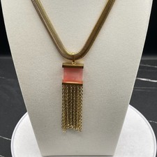 Vintage Contemporary Gold-Tone Classic Adjustable Snake Chain Tassel Lobster