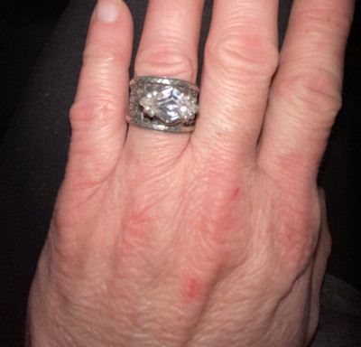 Retired Silpada .925 Sterling silver Basket weave Cubic Zirconia Size 7 Ring