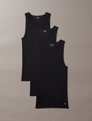 #ad Calvin Klein Men#x27;s Cotton Black Tank Top Set of 3 Medium $30.00