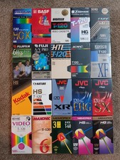 Lot of 20 Blank VHS Cassette Tapes, Kodak, Fuji, Memorix, JVC, Konica Basf Etc.