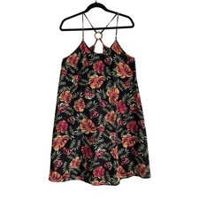 TY Mexican Tropical Leaf Beach Summer Tank Spaghetti Strap Dress Women's Medium