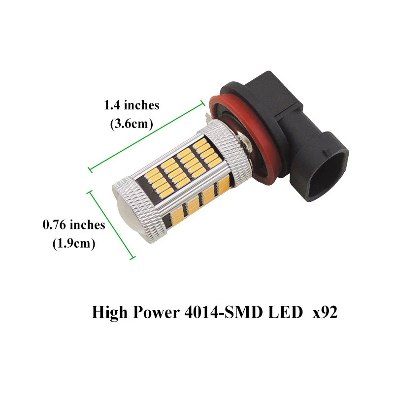 2pcs Amber Yellow H11 LED Fog Light Bulbs Car Truck Fog Driving Lamp Replacement - Image 3 of 4