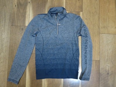 Mountain Horse Women's Blue 1/4 Zip Performance Pullover Tindra Tech Top Sz S/M