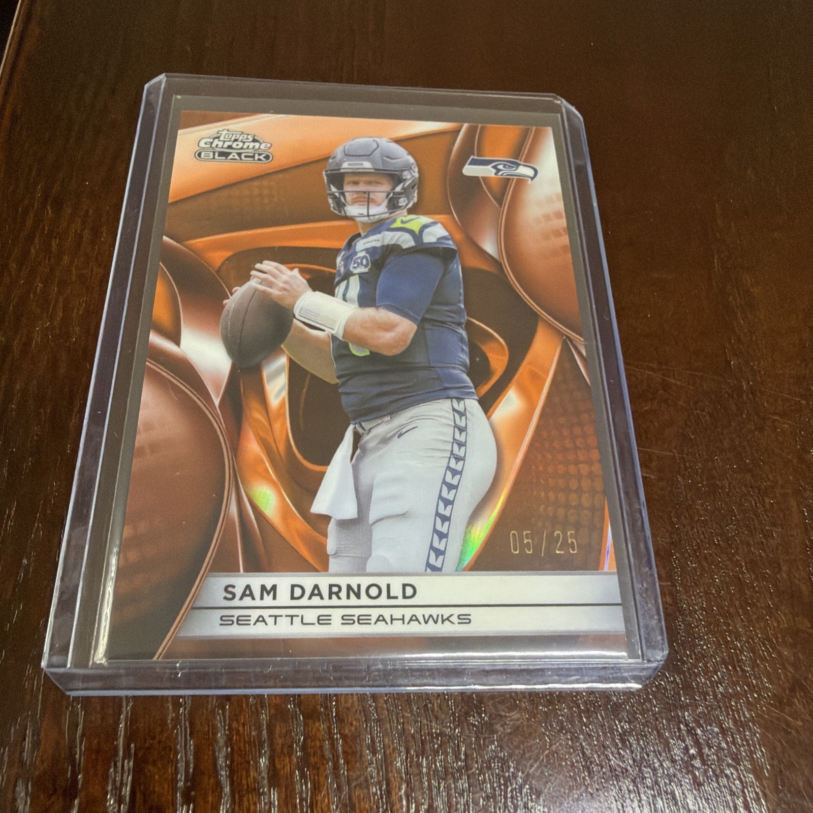 2025 Topps Chrome Black - Sam Darnold Orange Refractor /25.