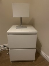 Ikea 2 Drawer Bedside Table Chest White And Lamp
