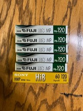 Hi8 Tape LOT of 5 Fuji Film and 1 Sony Hi8 P6-120 Tapes. New Sealed