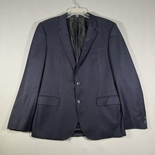 Hugo Boss Drago Larificio Super 120 Blazer Navy WindowPane Wool Men 42R Designer