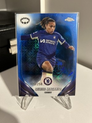 2023-24 Topps Chrome Women s UEFA - Catarina Macario - Chelsea Blue Mojo /250