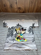 Vintage Mickey Mouse Florida T-Shirt Size Large All Over Print 90s