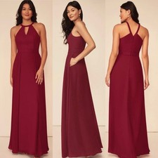 Azazie Melody Bridesmaid Dress in Burgundy size c (medium) Formal,maxi,party
