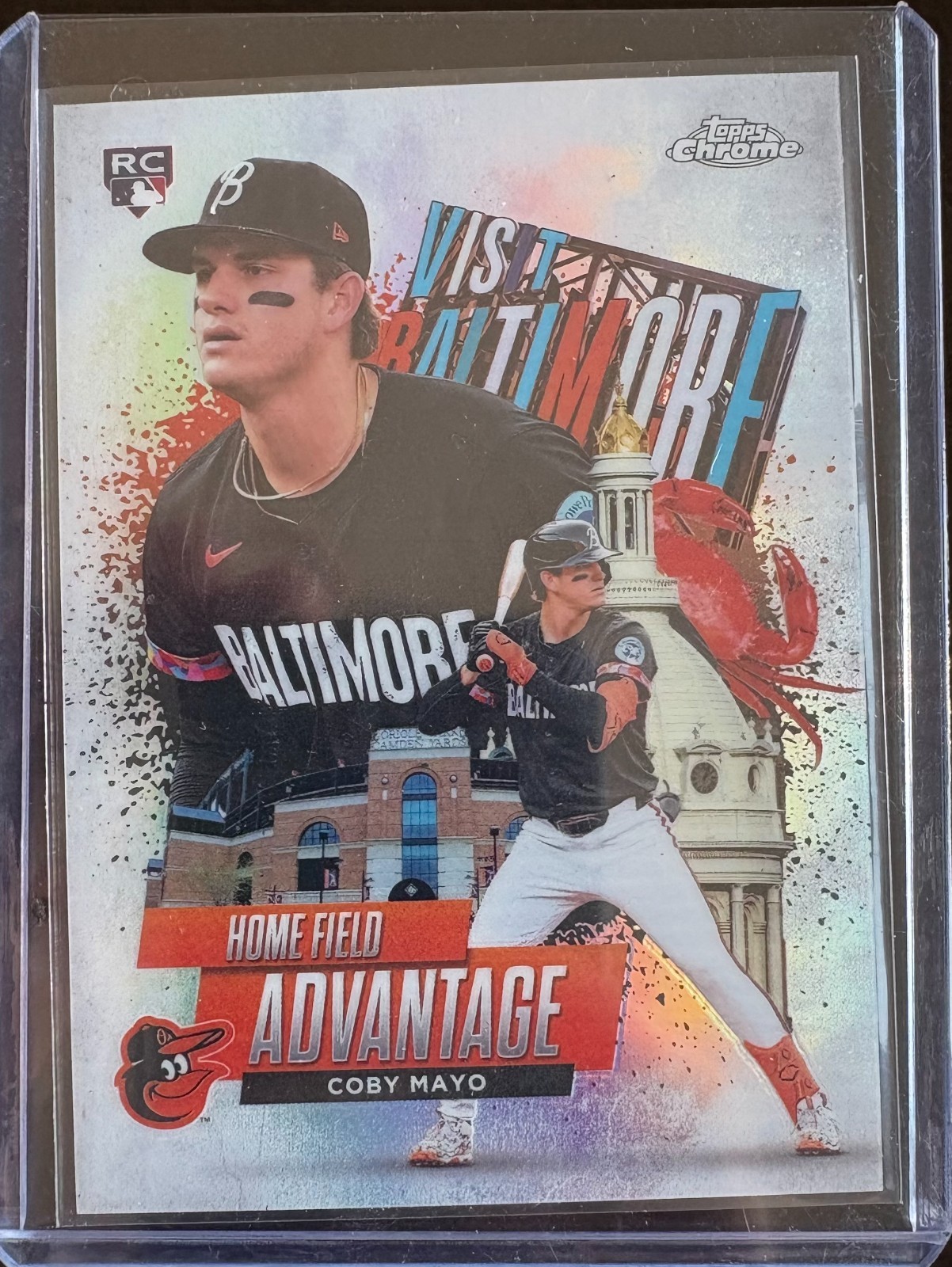 Coby Mayo 2025 Topps Chrome Home Field Advantage case hit rookie card