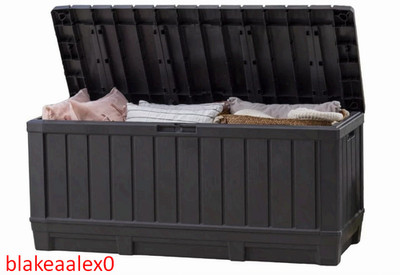 Kentwood 92 Gal Resin Deck Box, Patio Cushion & Garden Tool Storage, Dark Grey