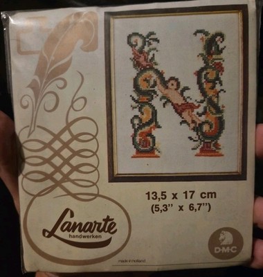 Lanarte Collection LETTER N Counted Cross Stitch KIT Vintage 