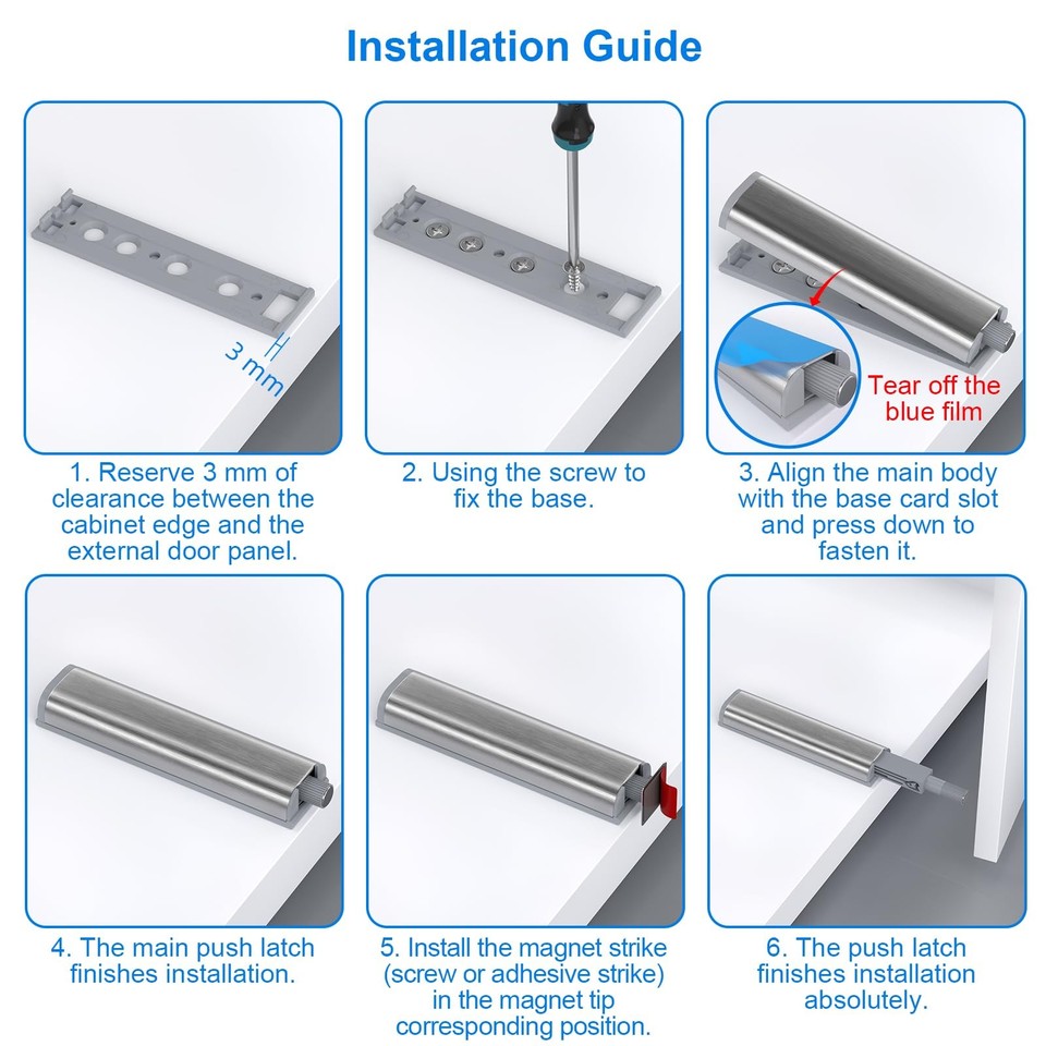 20 Pack Push Catch for Hardware Heavy Duty Kitchen