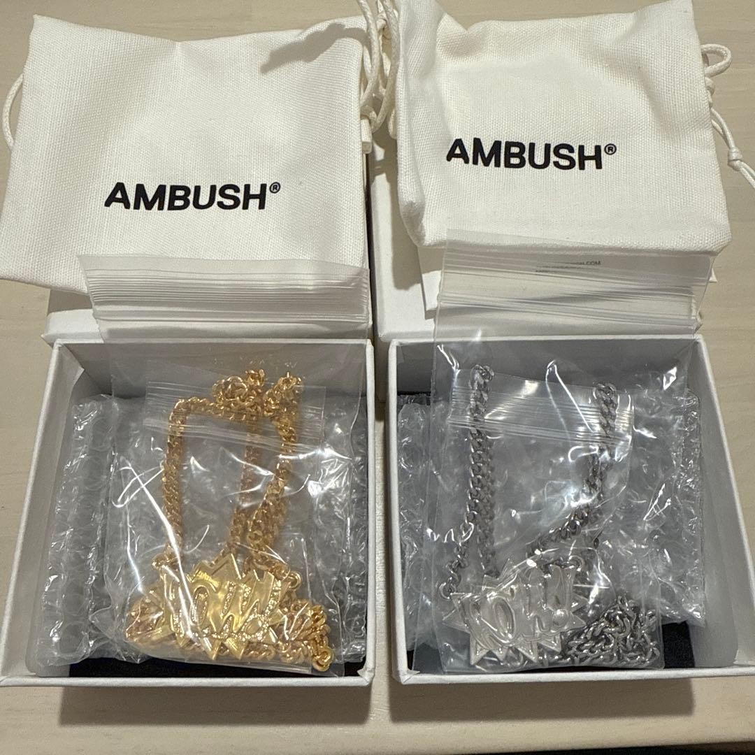Ambush POW Chain Necklace Gold Silver 2 Set with Box Reprint