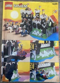 Lego 6086 Black Knight's Castle 100% Complete Instructions Box Vintage 1992 Rare