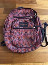 JanSport Pink Purple Geometric Backpack School Bag Bookbag Laptop Travel