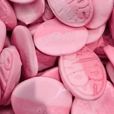 Swedish Candy Bubs  Wild Strawberry & Pomegranate Ovals 1lb Bulk Packaging