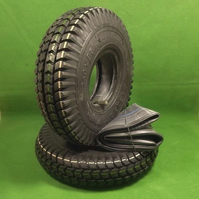 CST CHENG SHIN TIRE 2 x Reifen+Schlauch CST Ø 260x85 6PR 3.00-4 10x3 Block Elektromobile Sackkarre