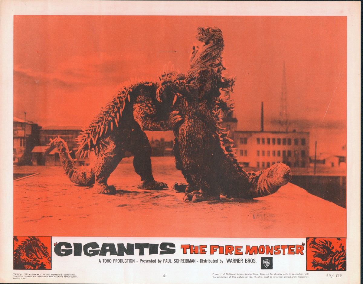 GODZILLA RAIDS AGAIN/GIGANTIS THE FIRE MONSTER orig 1959 lobby