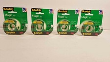 3M Scotch Magic Tape 4 Pack 3/4 in. x 500 Handheld Dispenser Matte Finish 2000"