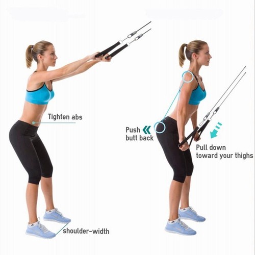 2pcs Heavy Duty Gym Cable Machine Attachments Resistance Band Stirrup Handle - Picture 6 of 11